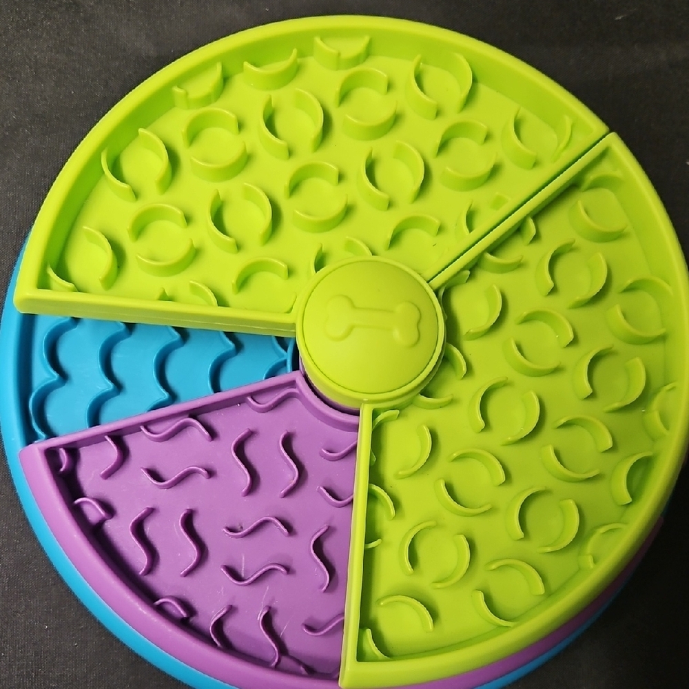 Interactive Green, Blue, and Purple Pet Feeder Slow Dog Pet Bowl Food